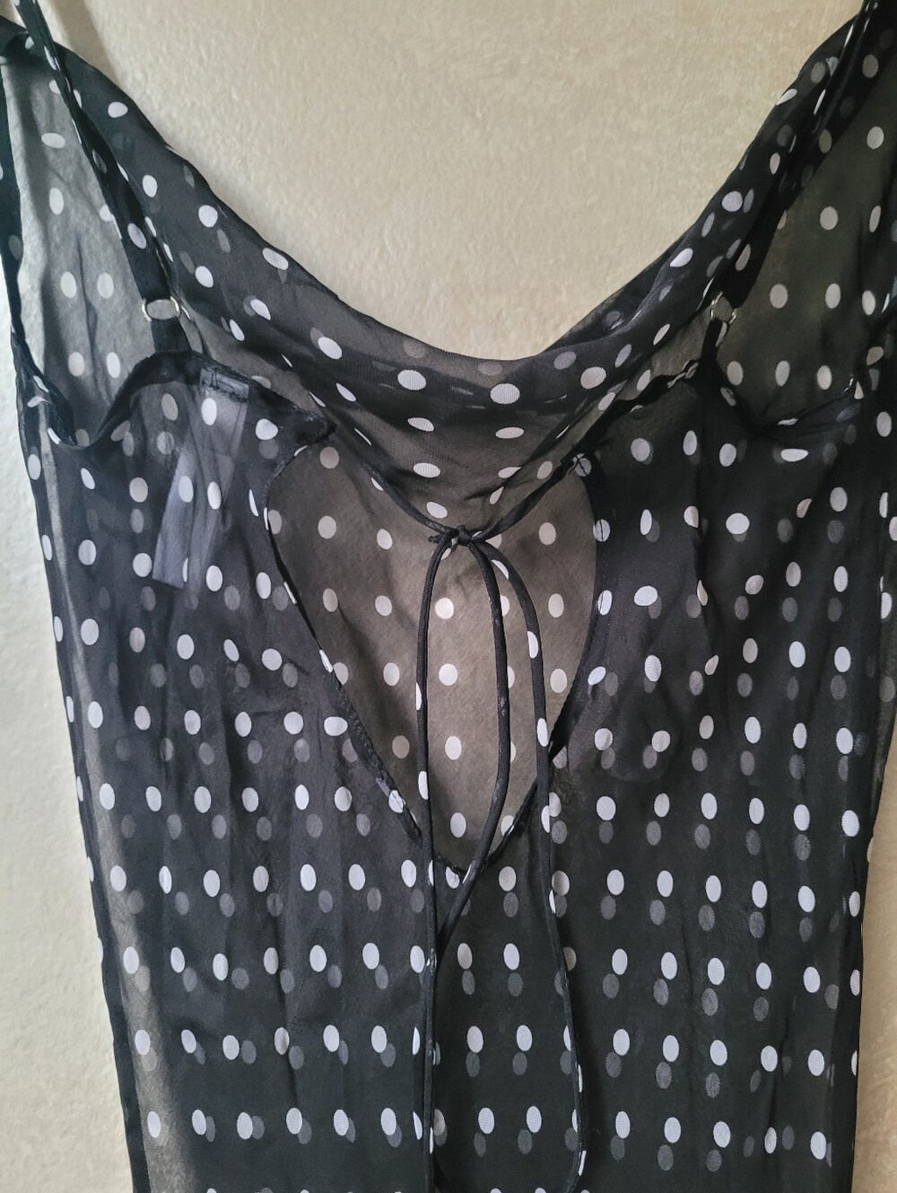RAT AND BOA GISELE POLKA DOT MAXI SILK DRESS BLACK AND WHITE - Picture 10 of 14
